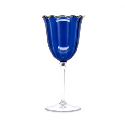 Taças Vinho Lineare Glass Fetély 260ml Blue & Gold 4un