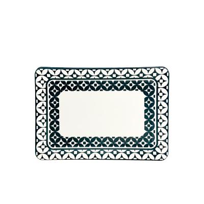 Travessa Retangular Mosaïque Fetély 30cm Bleu 4 Unidades