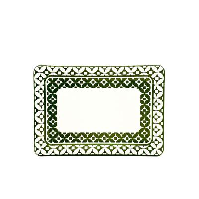 Travessa Retangular Mosaïque Fetély 30cm Vert Mousse 4un