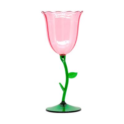 Taças Vinho Floréale Glass Fetély 265ml Green & Pink 4un