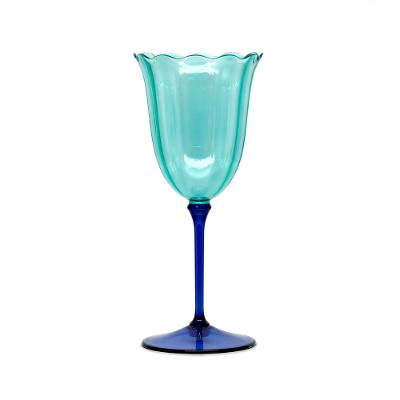 Jogo 4 Taças Vinho Lineare Glass Fetély Acrílico 260ml Blue