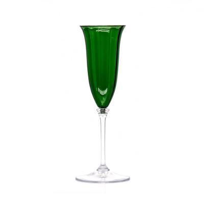 Taça Champagne Lineare Glass Fetély 90ml 4un Green & Gold