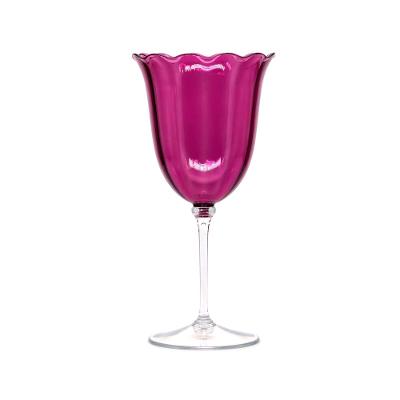 Taça Vinho Lineare Glass Fetély 260ml Pink & Gold 4un