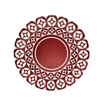 Prato Raso Mosaïque Fetély 29cm Bordeaux 6 Unidades