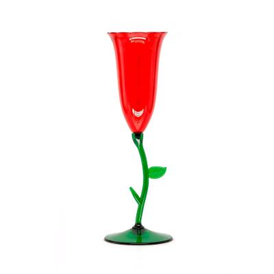Taça Champagne Floréale Glass Fetély 90ml Green & Red 4un