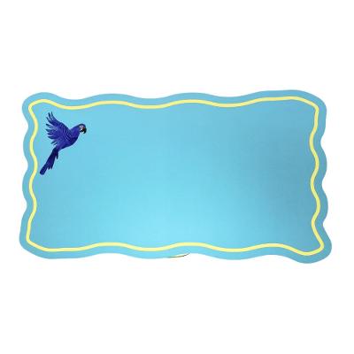 Jogo Americano Quadrado Solar-Tropical, 55 cm, cor Azul, contém 6un.