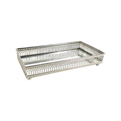 Bandeja Espelhada Adely Decor 24x12,5x5cm Prata