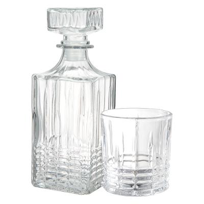 Jogo Garrafa e 4 Copos Whisky Zahav Ônix 1,17L