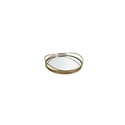 Bandeja Espelhada Dourada 30,5cm Adely Decor