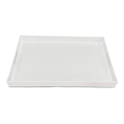 Bandeja Retangular 46x30x4cm Branca Adely Decor