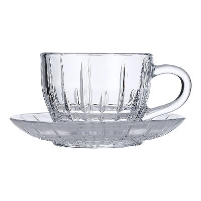 Jogo 6 Xícaras com Pires Vidro 245ml Zahav