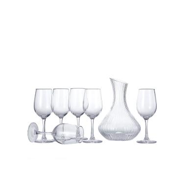 Jogo Decanter 1,7L e 6 Taças Vinho 315ml Adely Crystal