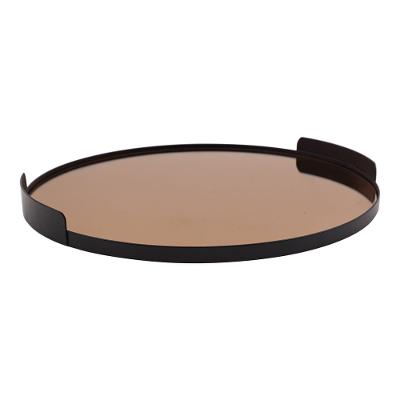 Bandeja Espelhada Adely Decor 29x29x2,5cm Marrom
