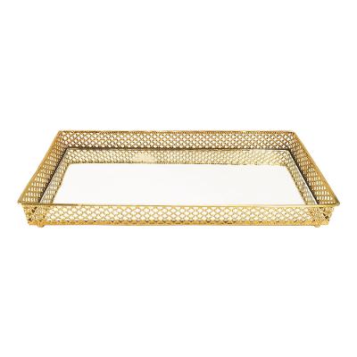 Bandeja Retangular Espelhada Adely Decor 30x15x3,8cm