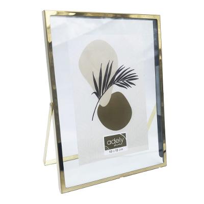 Porta Retrato Inox 13x18cm Dourado Adely Decor