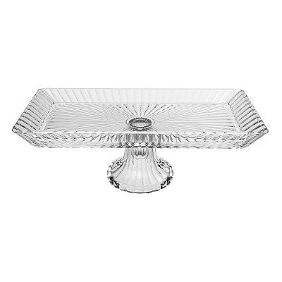 Centro de Mesa com Pé Adely Crystal Vidro 33x16x12cm