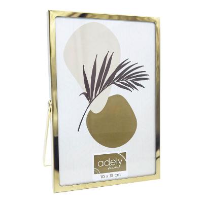 Porta Retrato Inox 10x15cm Dourado Adely Decor