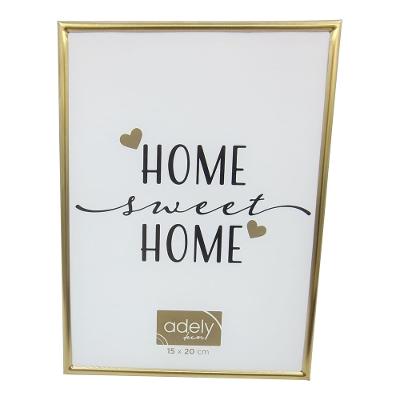 Porta Retrato 15x20cm Inox Dourado Escovado Adely Decor