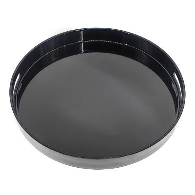 Bandeja Redonda 38cm Adely Decor Preta