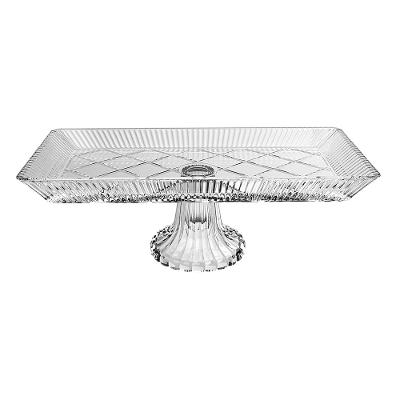 Centro de Mesa com Pé Vidro Transparente Adely Crystal