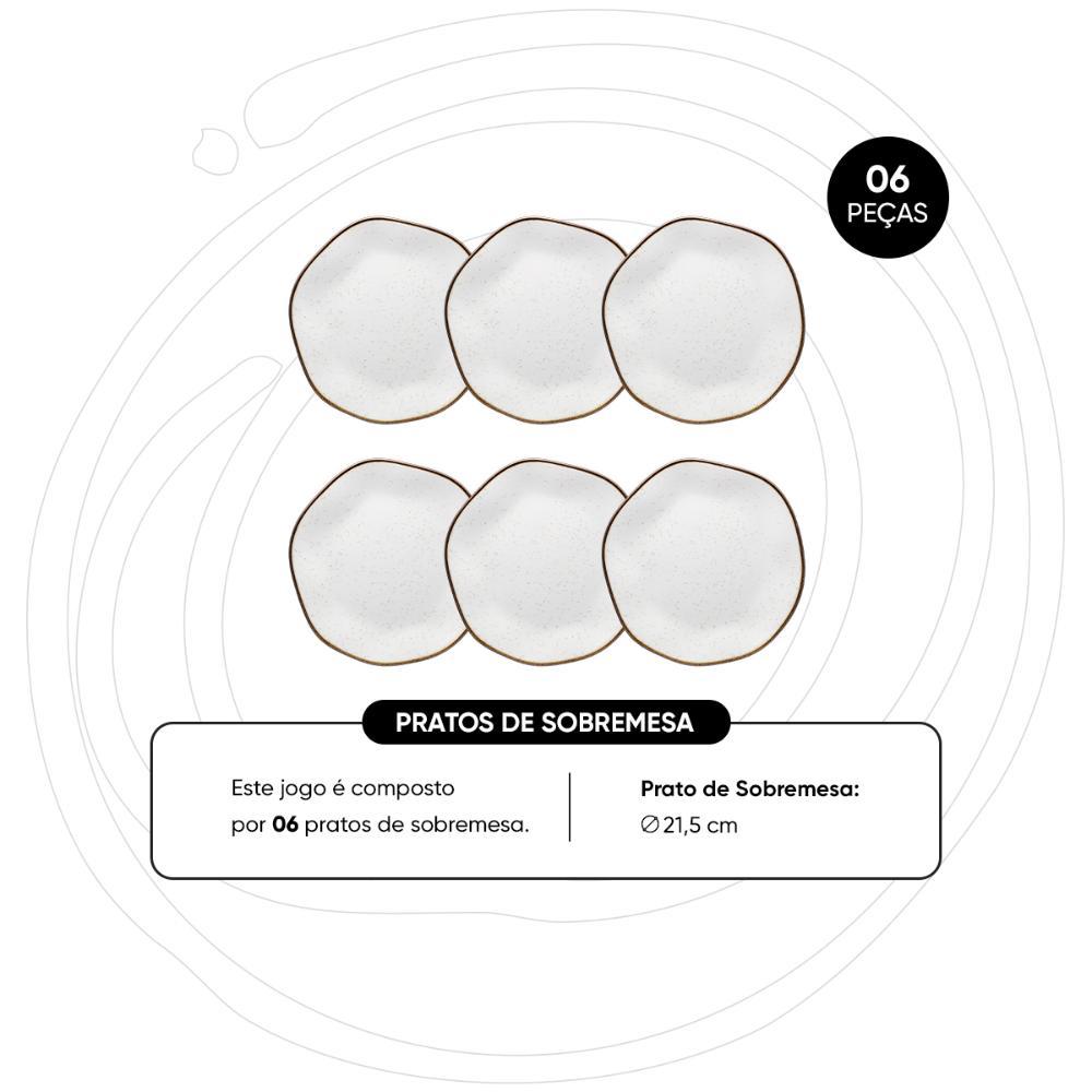 Jogo de 6 Pratos Sobremesa 21,5cm Oxford Ryo Maresia - 3
