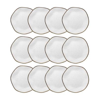 Jogo com 12 Pratos Rasos 27,5cm Oxford Ryo Maresia - Conjunto