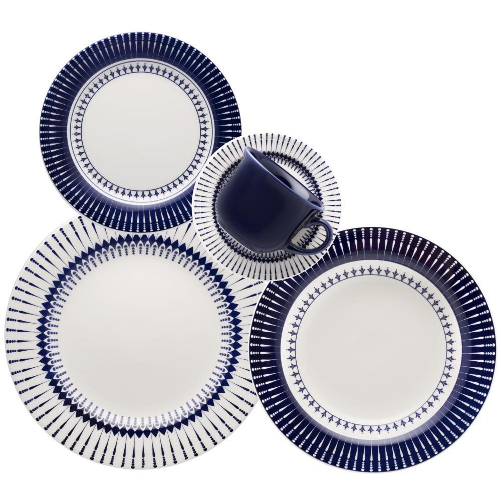 Aparelho de Jantar e Chá 40 Peças Biona Azul Donna Colb - Conjunto - 1