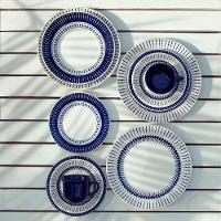 Aparelho de Jantar e Chá 40 Peças Biona Azul Donna Colb - Conjunto - 6