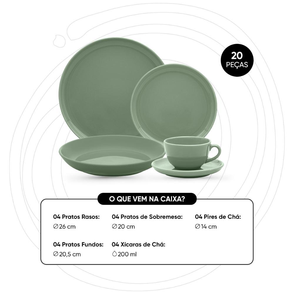Aparelho de Jantar e Chá 20 Peças Oxford Flat Matcha - 2