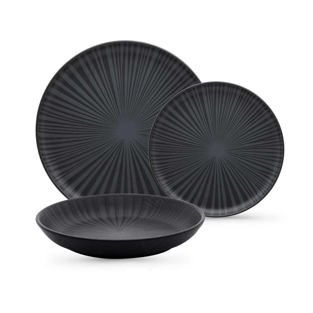 Aparelho de Jantar 18 Peças Oxford Flat Ônix - 1