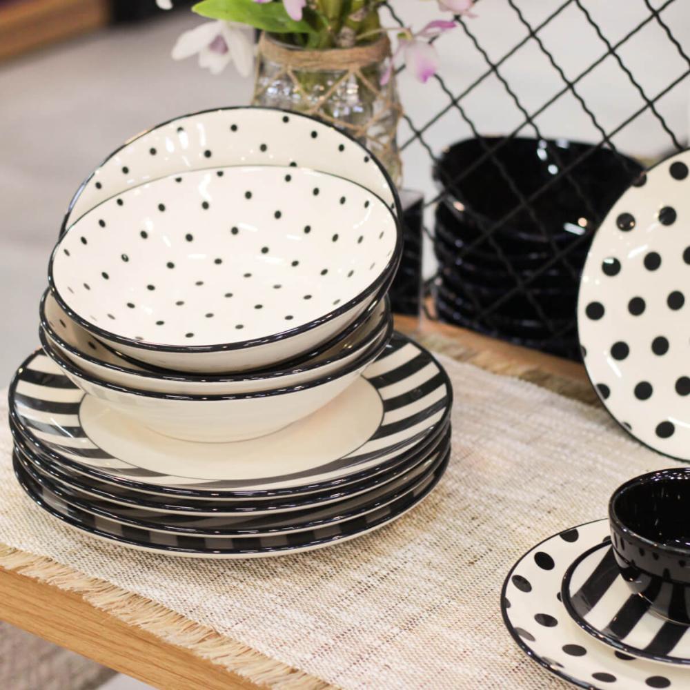 Aparelho de Jantar e Chá 30 Pçs Oxford Unni Stripes And Dots - 6