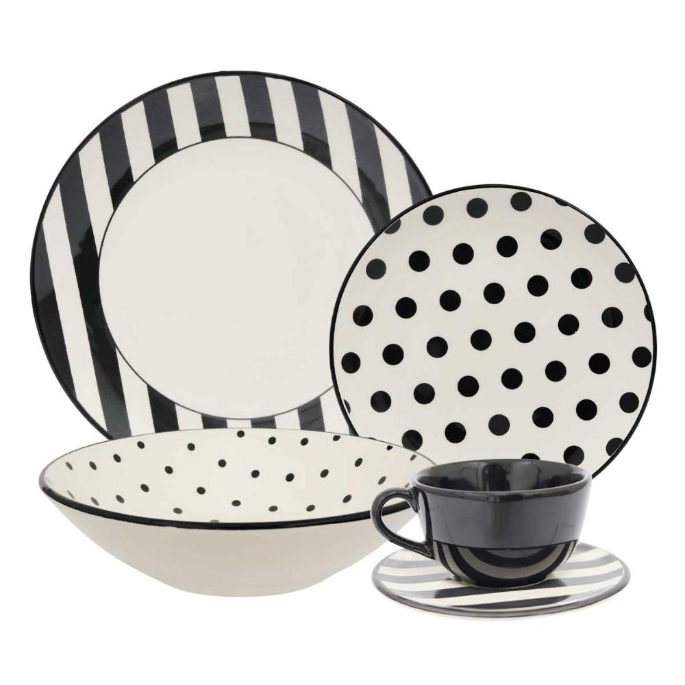 Aparelho de Jantar e Chá 40 Peças Oxford Stripes And Dots - Conjunto - 2