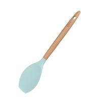 Colher De Silicone Reta Com Cabo De Madeira 32,5 Cm Water Blue - Oxford - 1