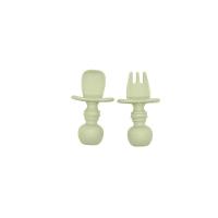 Conjunto Com 2 Talheres Infantil De Silicone Oxford Verde - 1