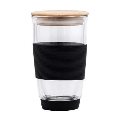 Copo de Vidro Parede Dupla com Tampa 400 ml - Oxford