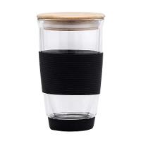 Copo de Vidro Parede Dupla com Tampa 400 ml - Oxford - 1