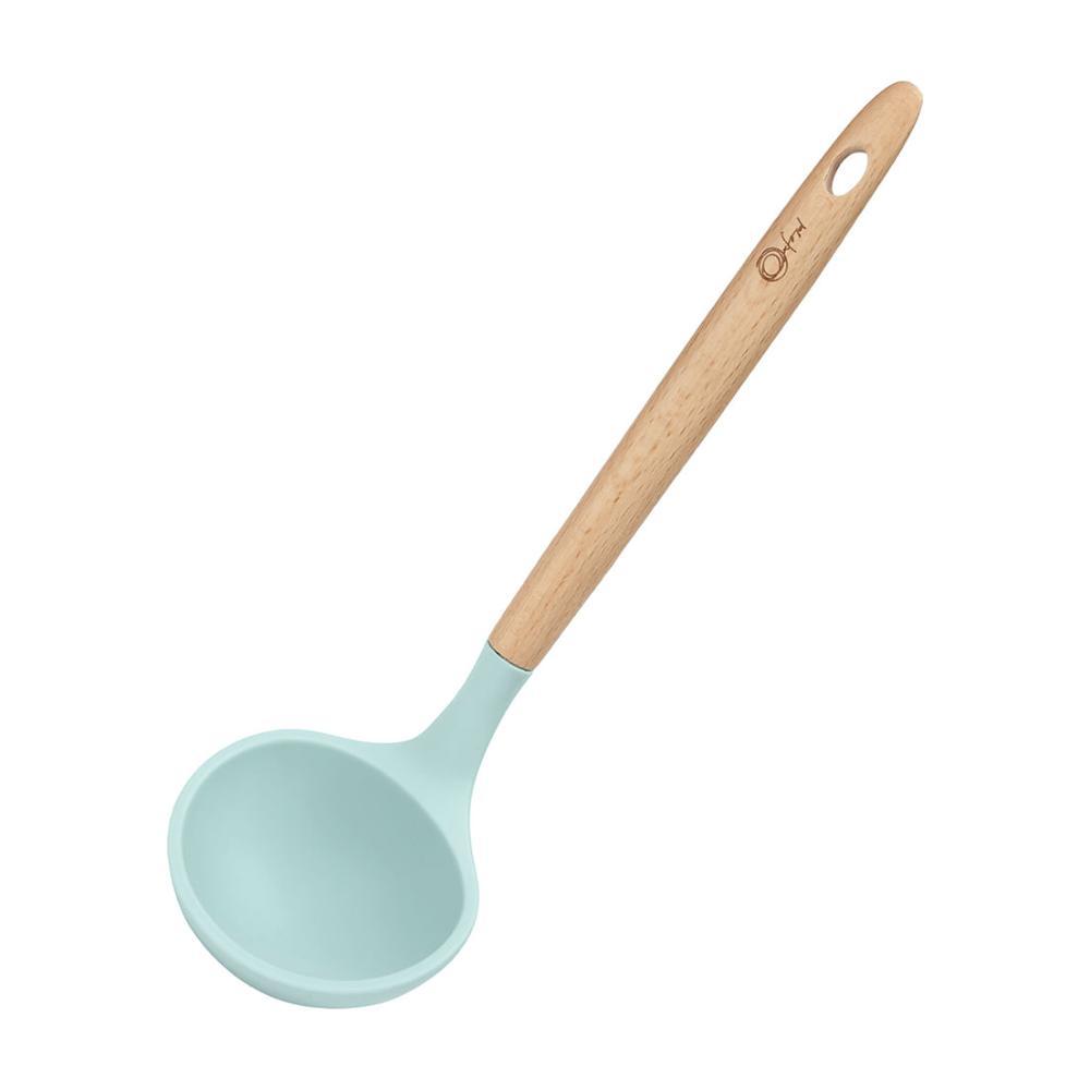 Concha De Silicone Com Cabo De Madeira 30 Cm Water Blue - Oxford - 1