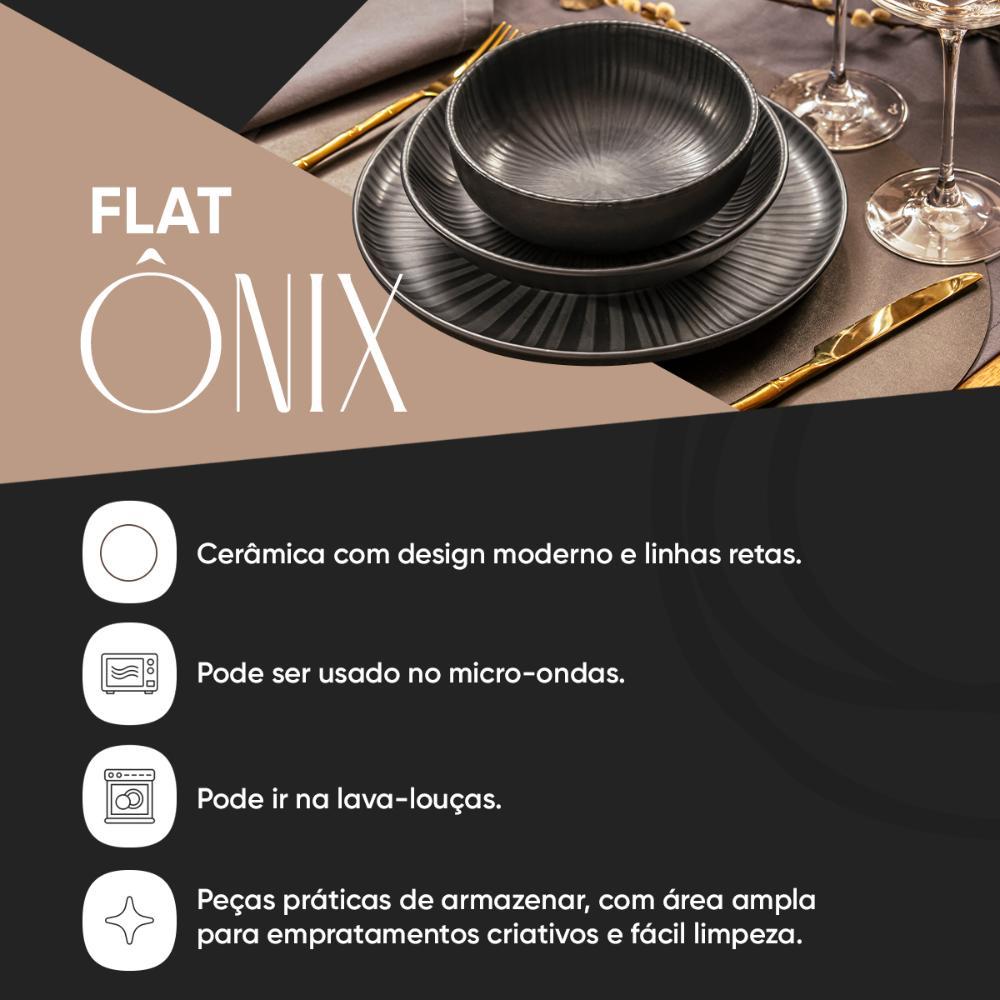 Jogo de 6 Pratos Fundos 20,5 Cm Oxford Flat Ônix - 2