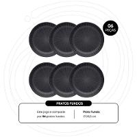 Jogo de 6 Pratos Fundos 20,5 Cm Oxford Flat Ônix - 3