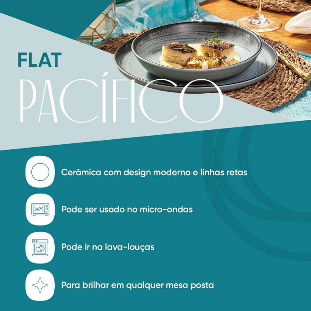 Jogo de 6 Pratos Fundos 20,5 Cm Oxford Flat Pacífico - 2