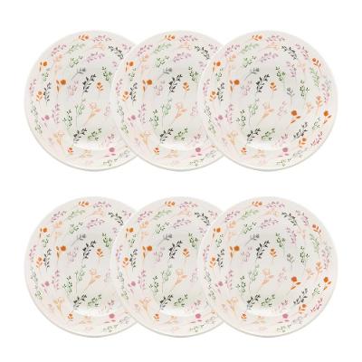 Jogo De 6 Pratos Fundos 20,5 Cm Oxford Unni Jardim Secreto
