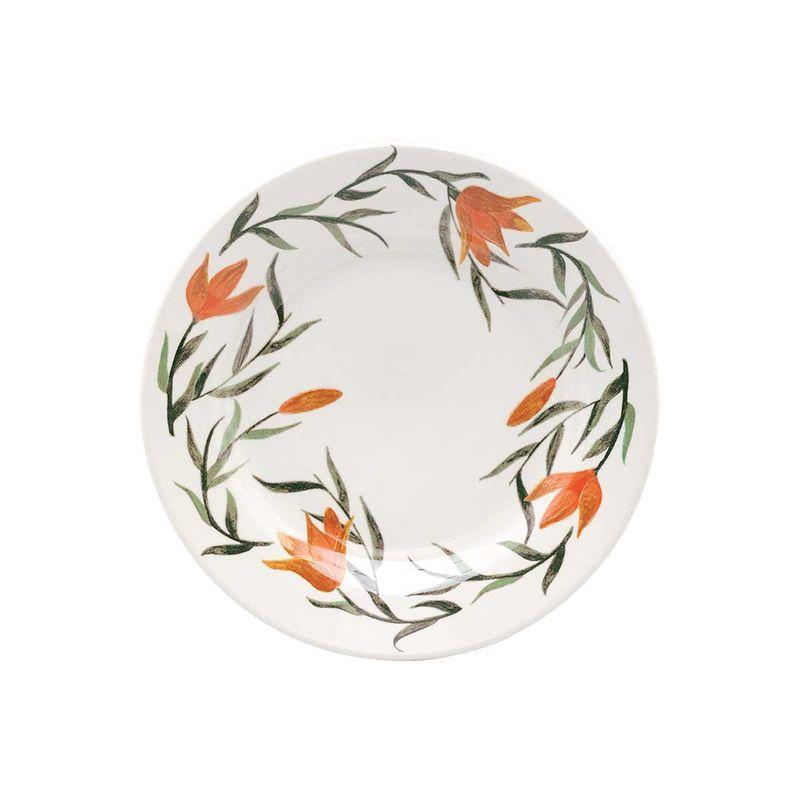 Jogo De 6 Pratos Sobremesa 18 Cm Donna Lírios - 1