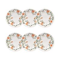 Jogo De 6 Pratos Sobremesa 18 Cm Donna Lírios - 2