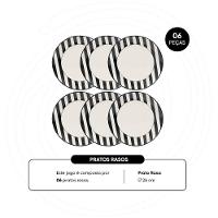 Jogo de 6 Pratos Rasos 26 Cm Oxford Unni Stripes And Dots - 5
