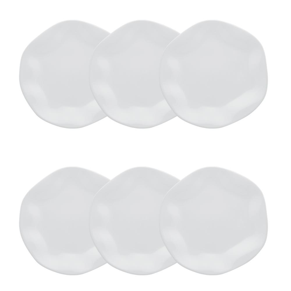 Jogo de 6 Pratos Sobremesa 21,5m Oxford Ryo White - 1