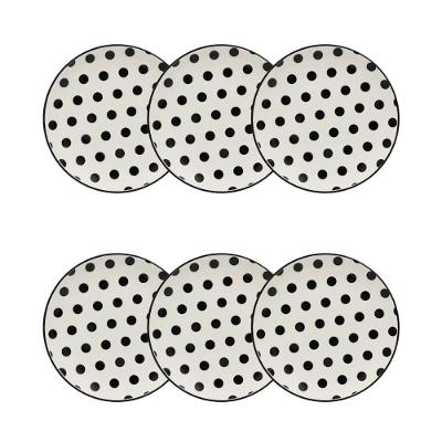 Jogo de 6 Pratos Sobremesa 20 Cm Oxford Stripes And Dots