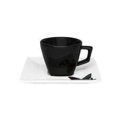 Jogo de 6 Xícaras Pequenas 75ml c/ Pires Quartier Tattoo