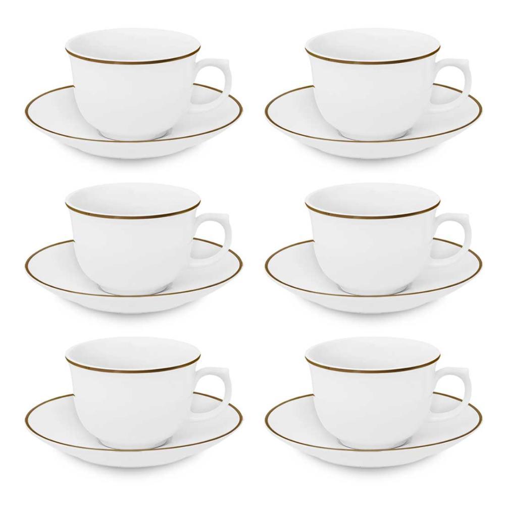 Jogo de 6 Xícaras Grandes 240ml com Pires Flamingo Sofia - 2