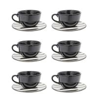 Jogo de 6 Xícaras 200Ml Com Pires Unni Stripes And Dots - 1