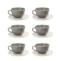 Jogo de 6 Xícaras Grande 200Ml Com Pires Oxford Unni Balance - 1